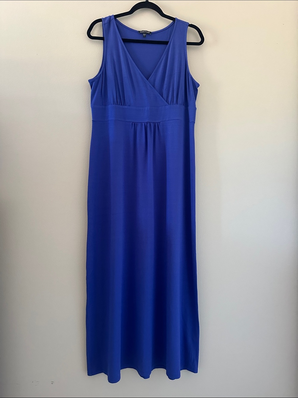 Eileen Fisher | Dresses | Eileen Fisher Faux Wrap Royal Bluepurple Sleeveless Midi Dress Sz Large Comfy